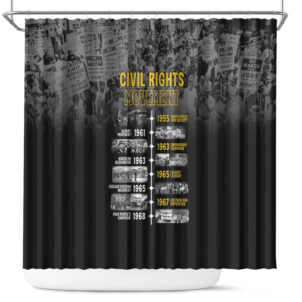 Black History Month Shower Curtain Civil Rights Movement LT15