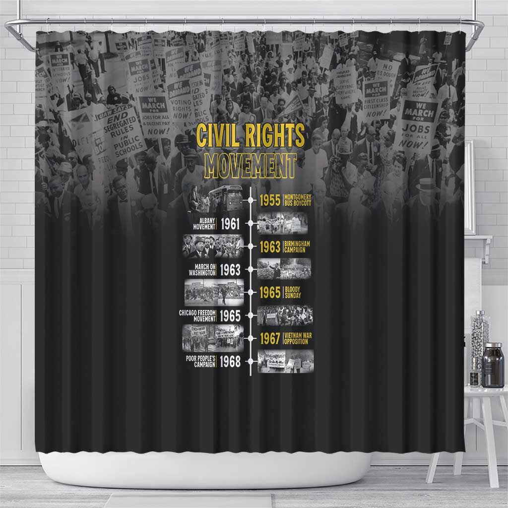 Black History Month Shower Curtain Civil Rights Movement LT15