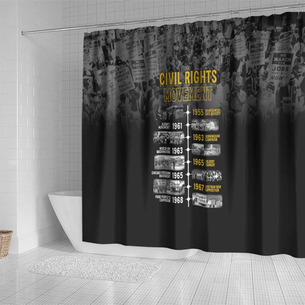 Black History Month Shower Curtain Civil Rights Movement LT15