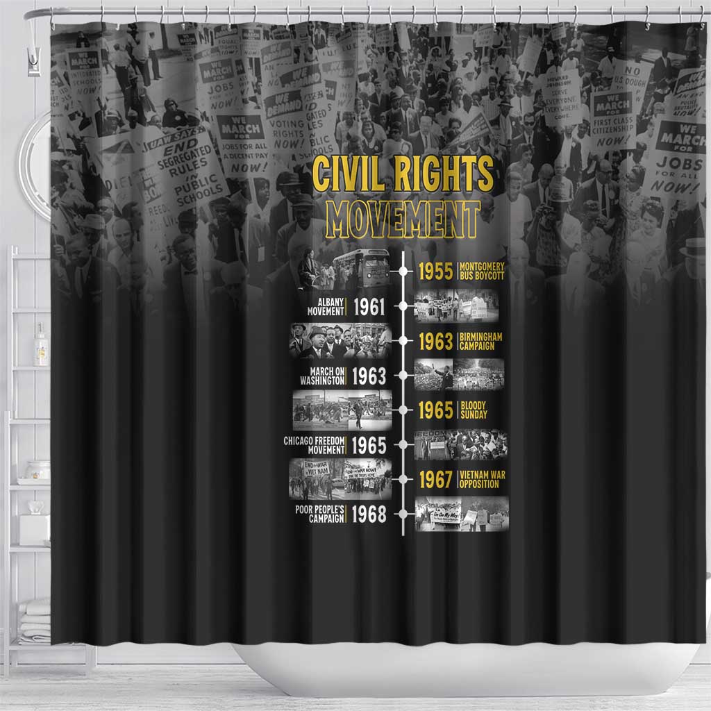 Black History Month Shower Curtain Civil Rights Movement LT15