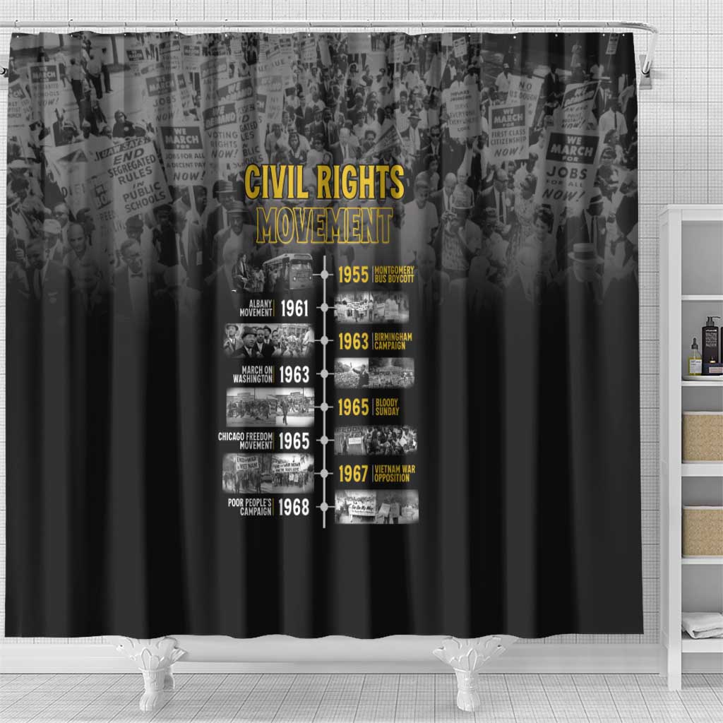 Black History Month Shower Curtain Civil Rights Movement LT15