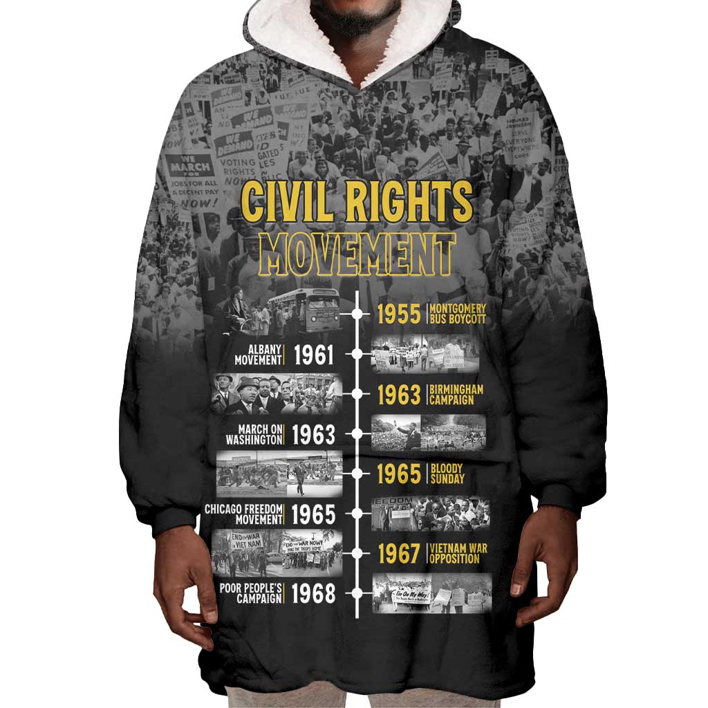 African-American History Month Wearable Blanket Hoodie Civil Rights Movement LT15