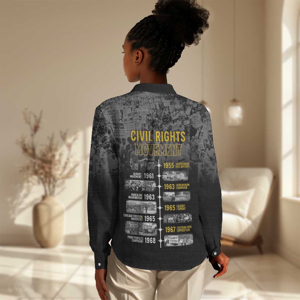 African-American History Month Women Casual Shirt Civil Rights Movement LT15