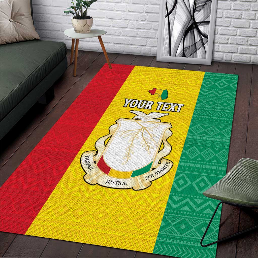 Personalised Afro Guinea Area Rug Coat Of Arms Flag Style LT15