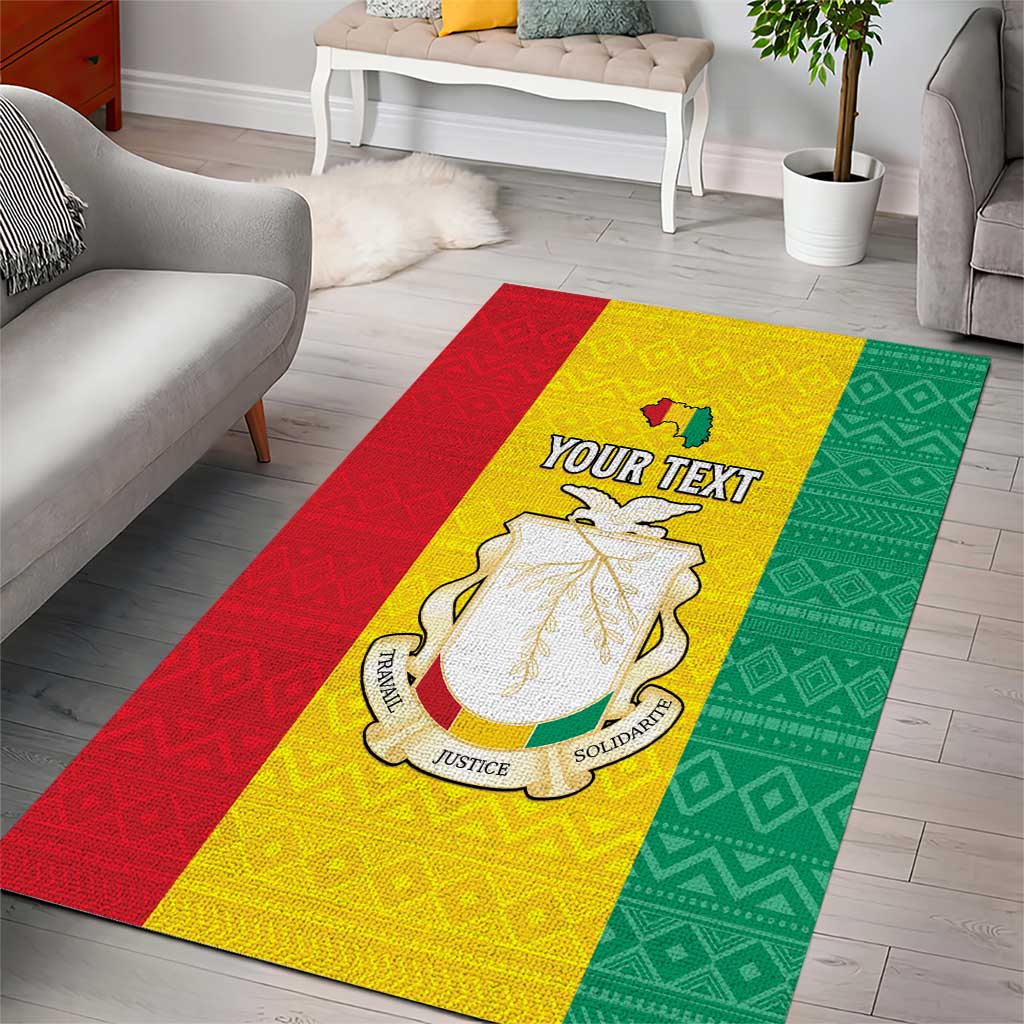 Personalised Afro Guinea Area Rug Coat Of Arms Flag Style LT15