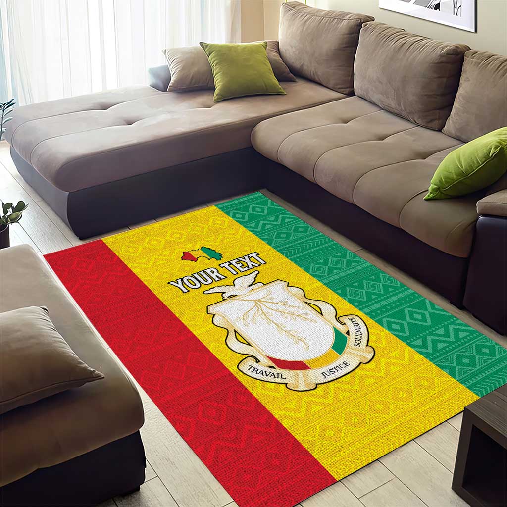 Personalised Afro Guinea Area Rug Coat Of Arms Flag Style LT15