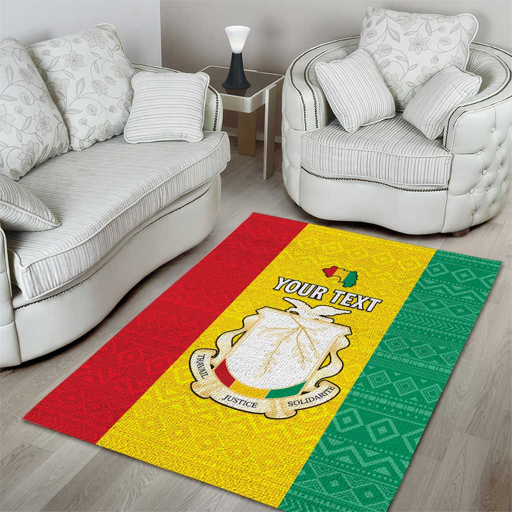 Personalised Afro Guinea Area Rug Coat Of Arms Flag Style LT15