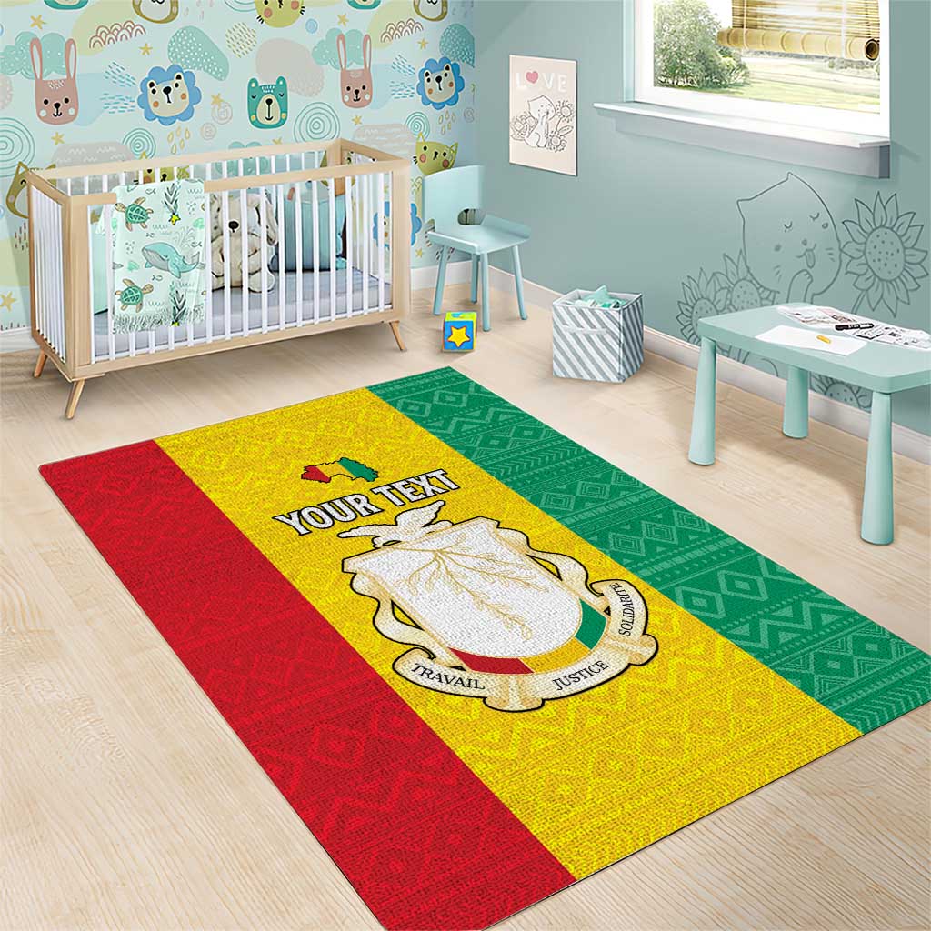 Personalised Afro Guinea Area Rug Coat Of Arms Flag Style LT15