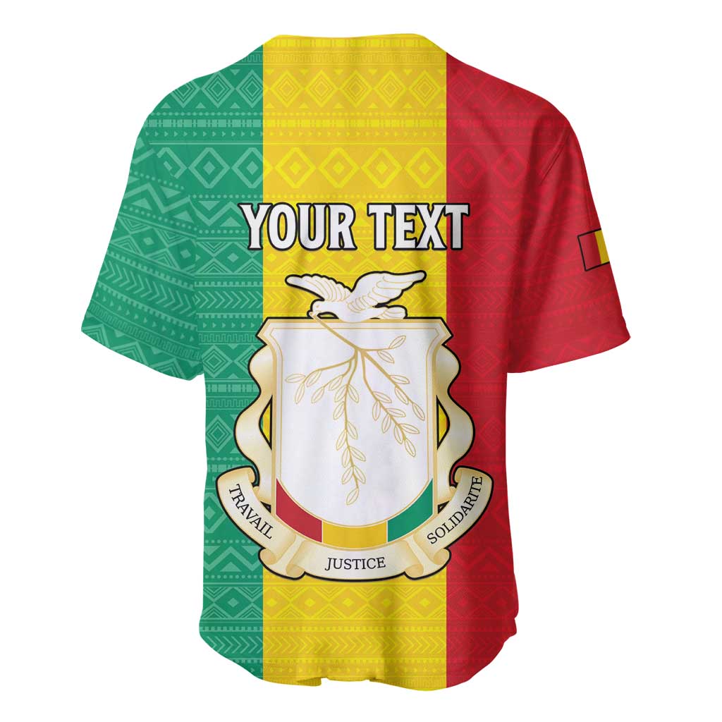 Personalised Afro Guinea Baseball Jersey Coat Of Arms Flag Style LT15