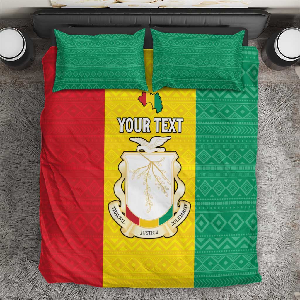 Personalised Afro Guinea Bedding Set Coat Of Arms Flag Style LT15