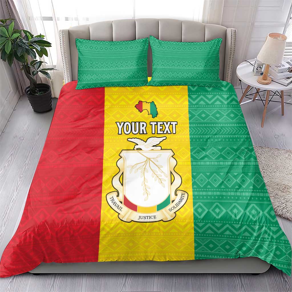 Personalised Afro Guinea Bedding Set Coat Of Arms Flag Style LT15