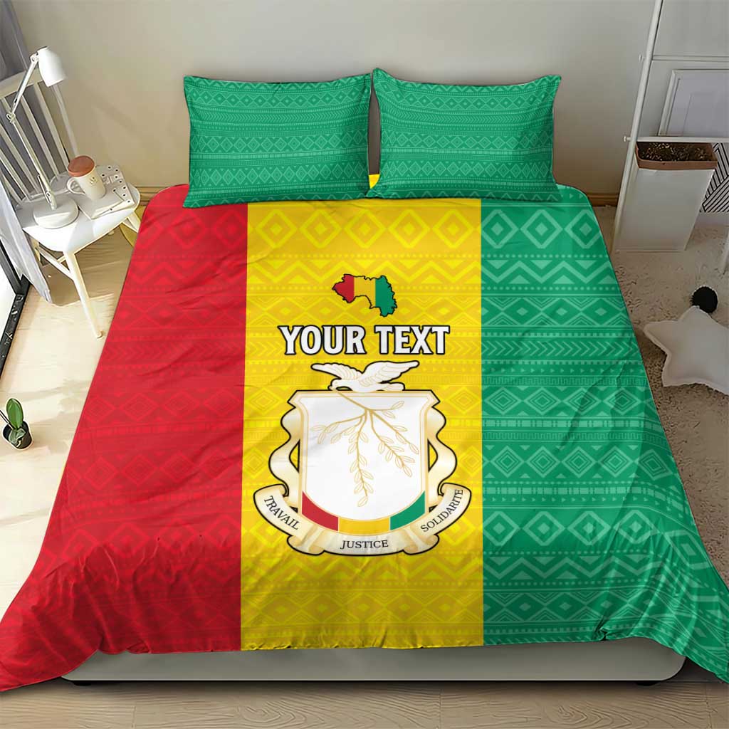 Personalised Afro Guinea Bedding Set Coat Of Arms Flag Style LT15
