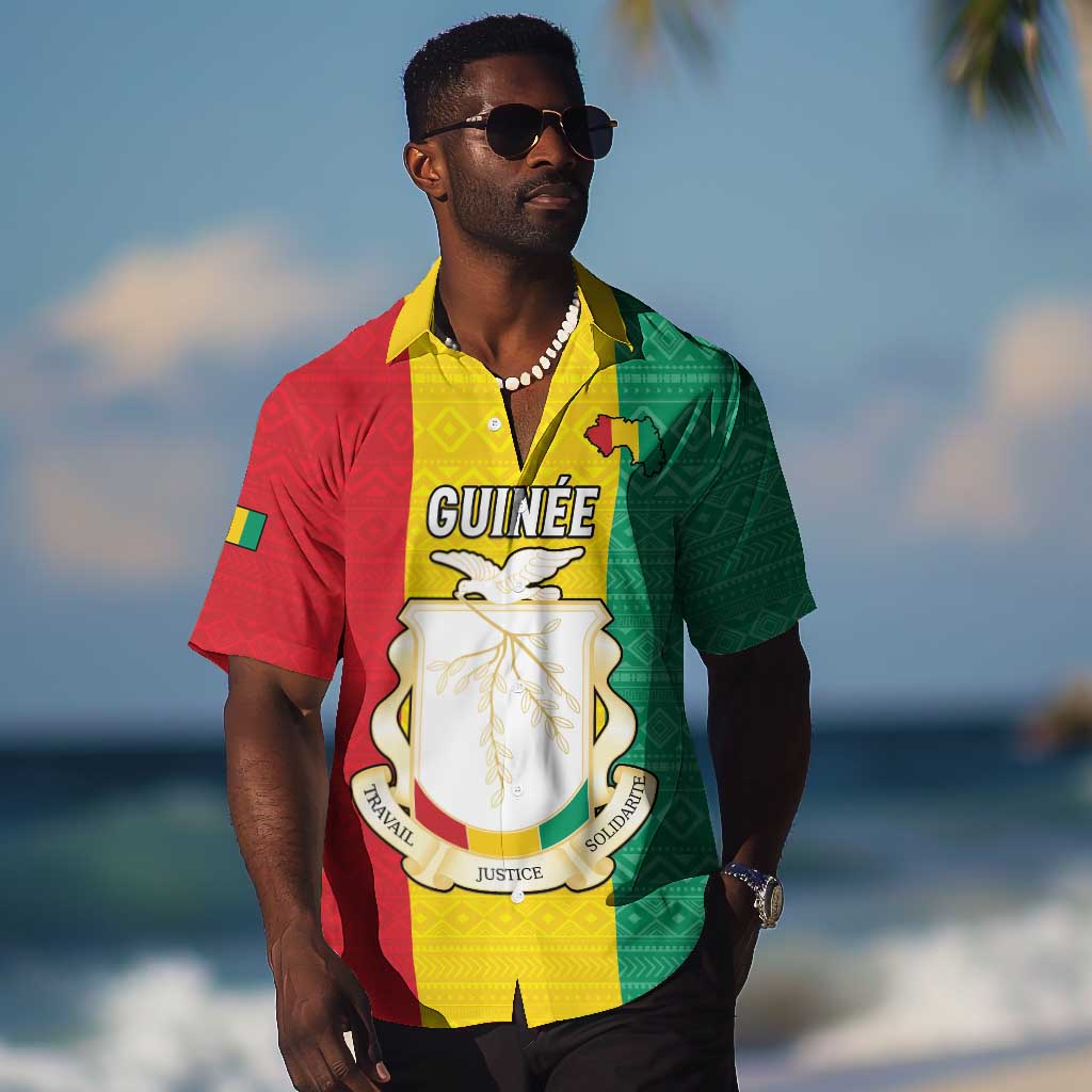 Personalised Afro Guinea Hawaiian Shirt Coat Of Arms Flag Style LT15