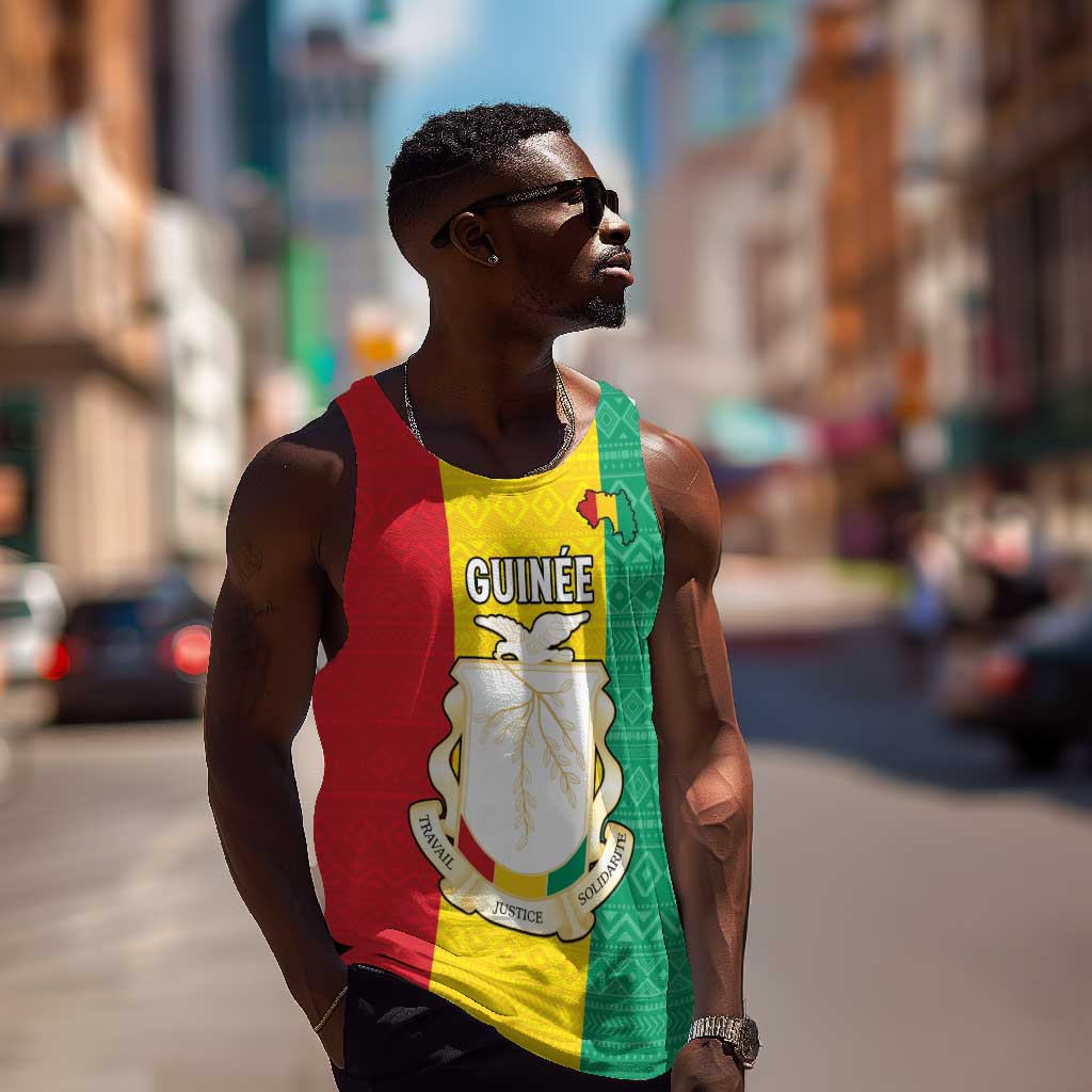 Personalised Afro Guinea Men Tank Top Coat Of Arms Flag Style LT15