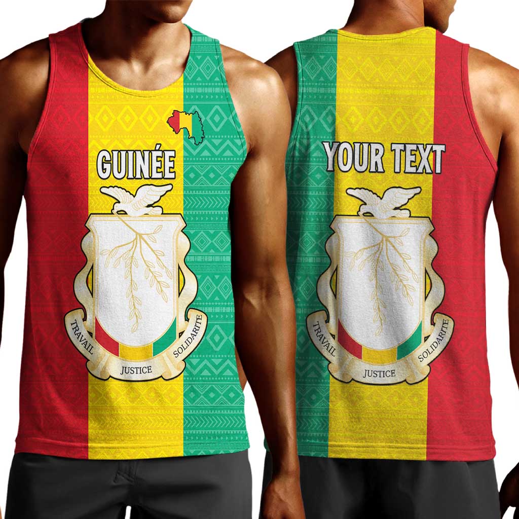Personalised Afro Guinea Men Tank Top Coat Of Arms Flag Style LT15