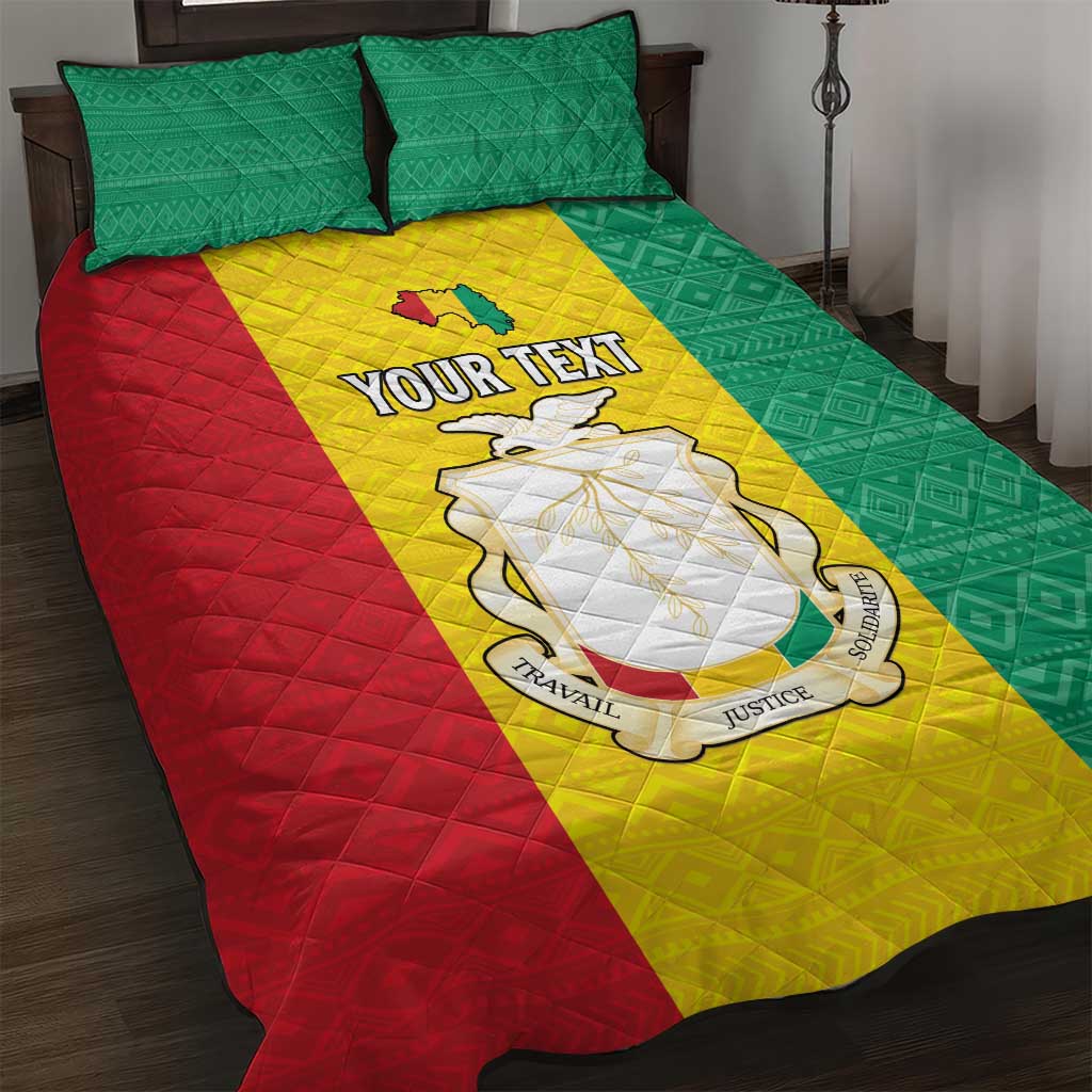 Personalised Afro Guinea Quilt Bed Set Coat Of Arms Flag Style LT15