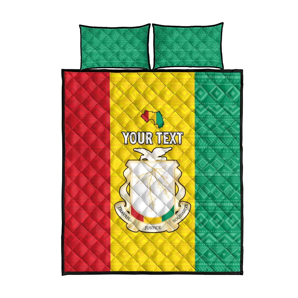 Personalised Afro Guinea Quilt Bed Set Coat Of Arms Flag Style LT15