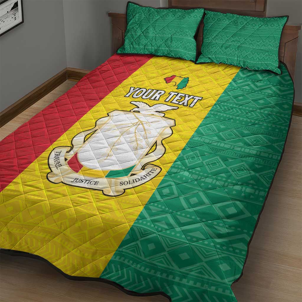 Personalised Afro Guinea Quilt Bed Set Coat Of Arms Flag Style LT15