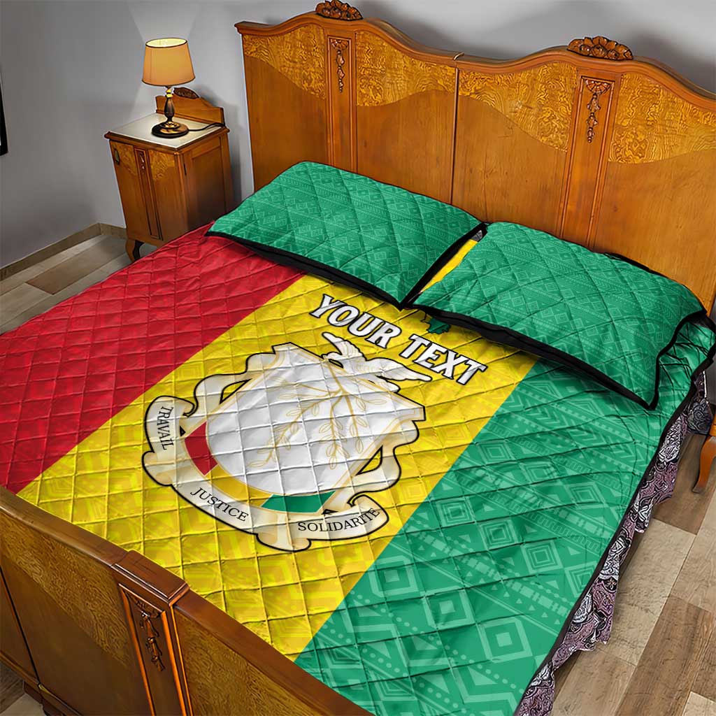Personalised Afro Guinea Quilt Bed Set Coat Of Arms Flag Style LT15