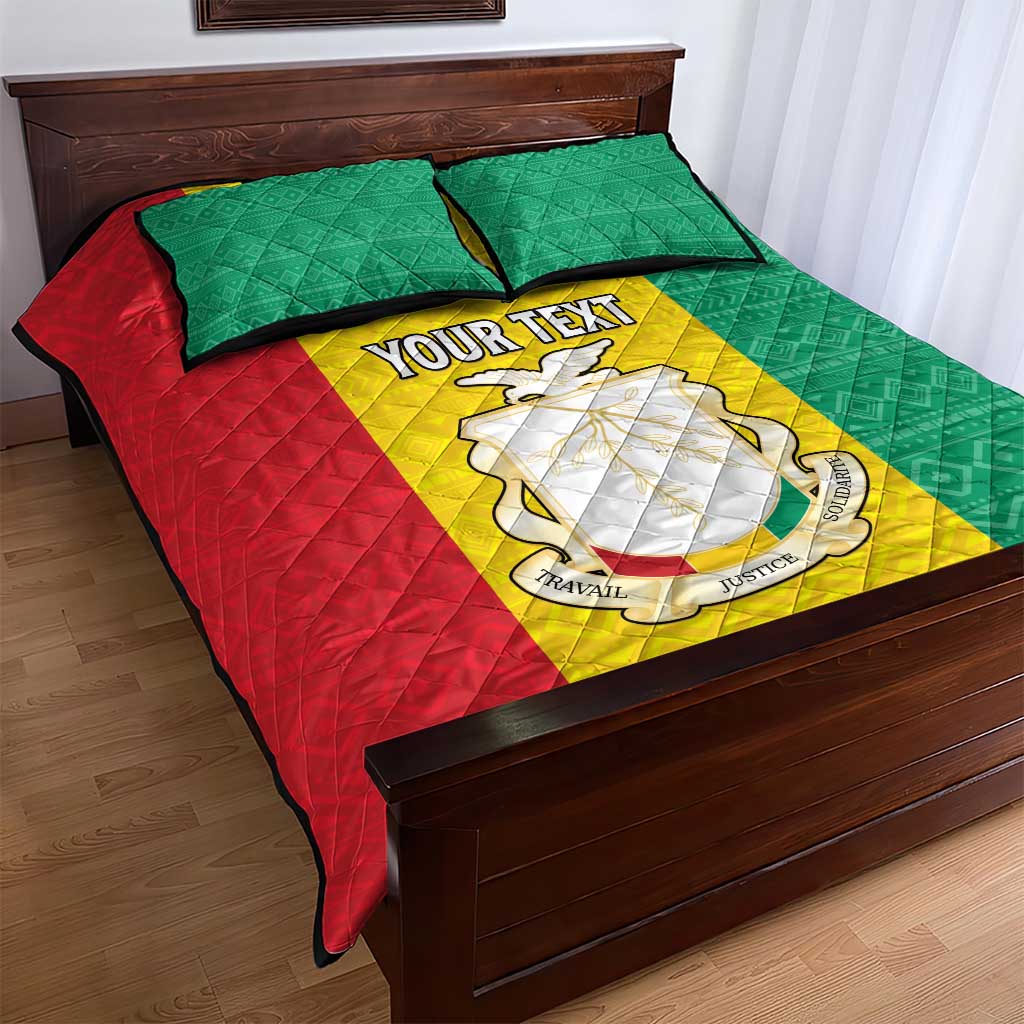 Personalised Afro Guinea Quilt Bed Set Coat Of Arms Flag Style LT15