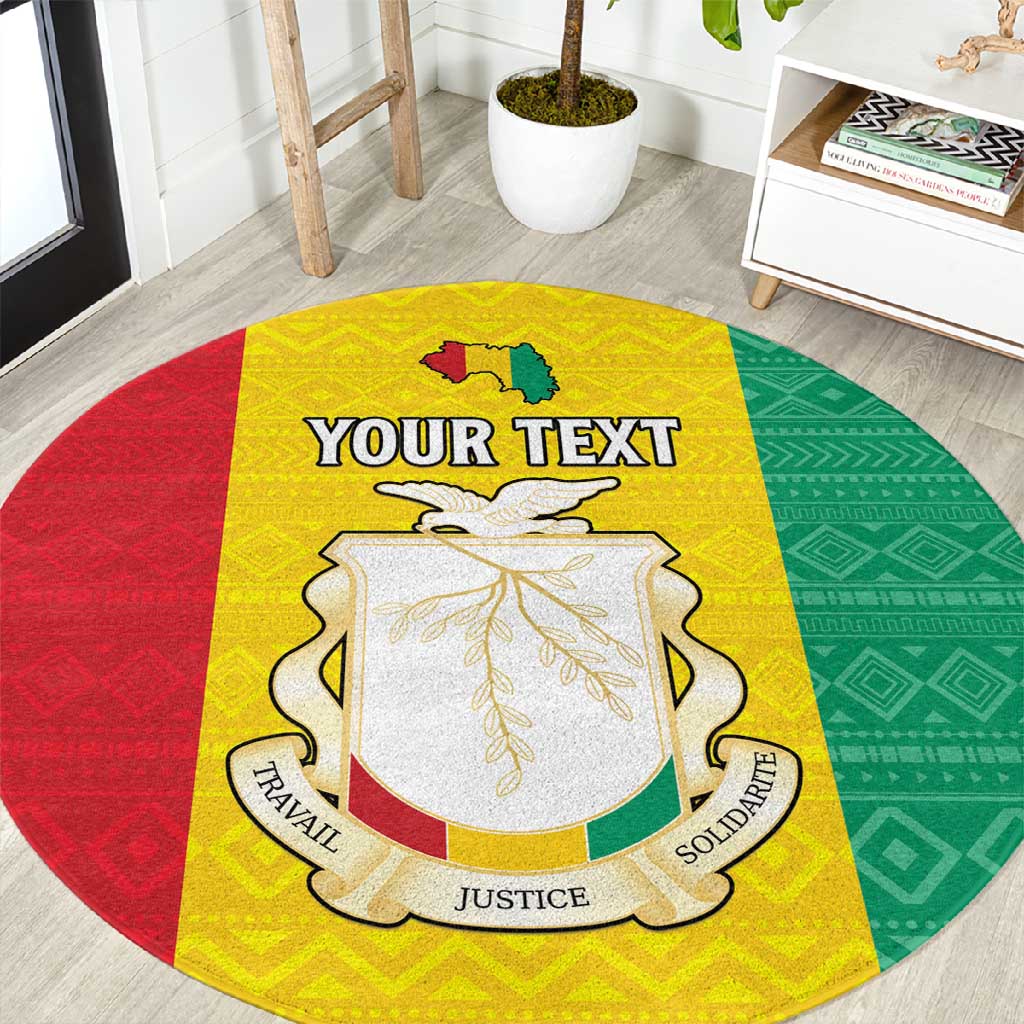 Personalised Afro Guinea Round Carpet Coat Of Arms Flag Style LT15