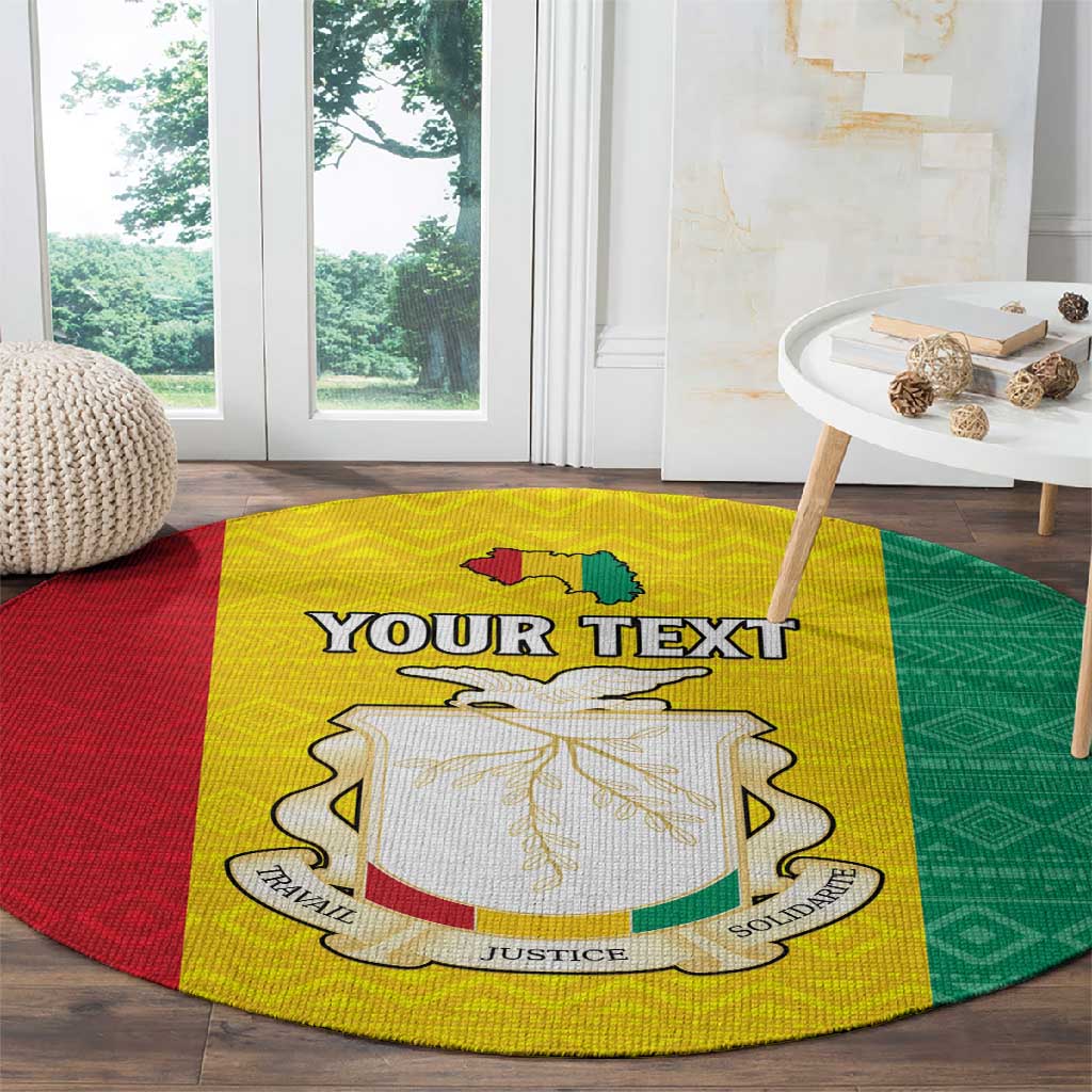 Personalised Afro Guinea Round Carpet Coat Of Arms Flag Style LT15