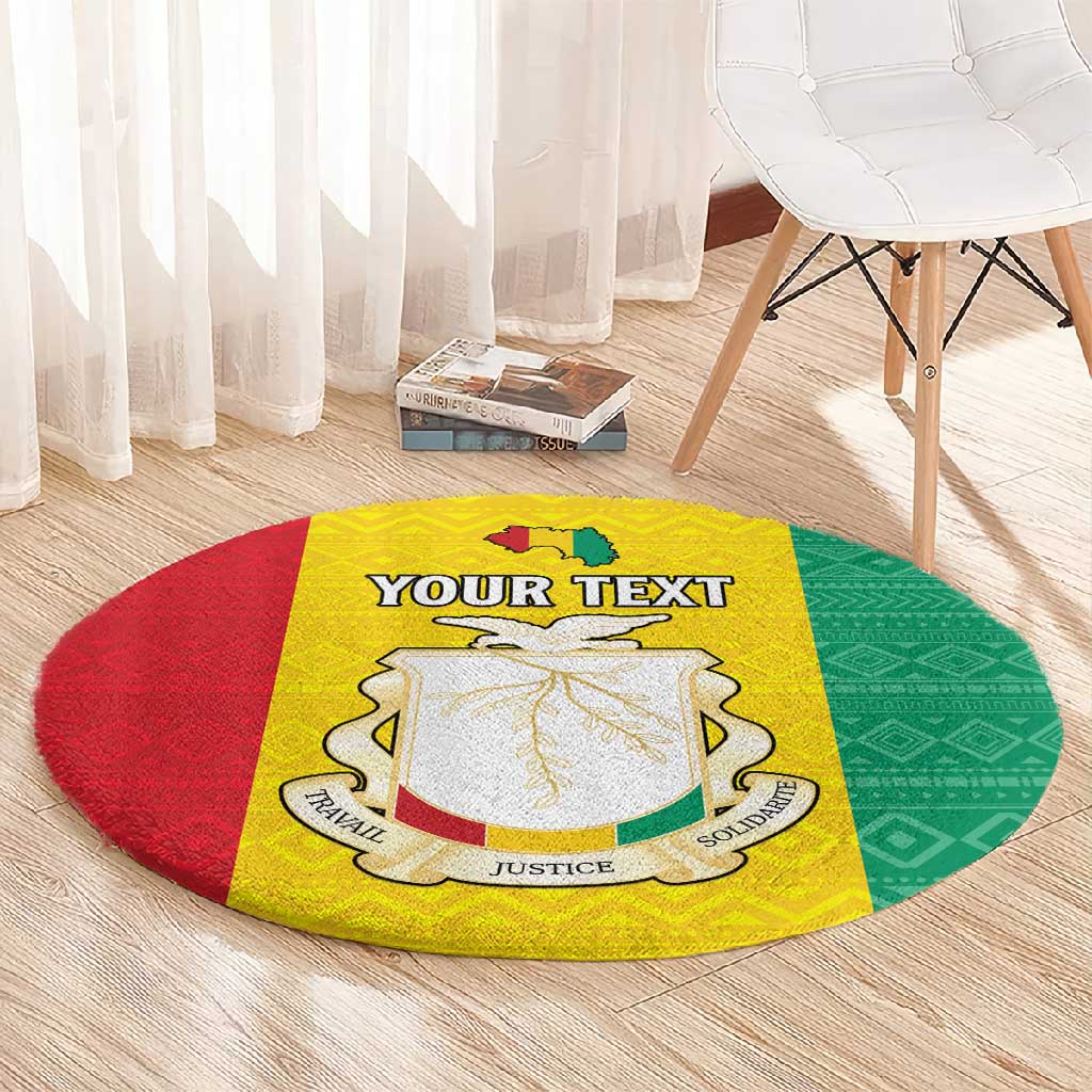 Personalised Afro Guinea Round Carpet Coat Of Arms Flag Style LT15