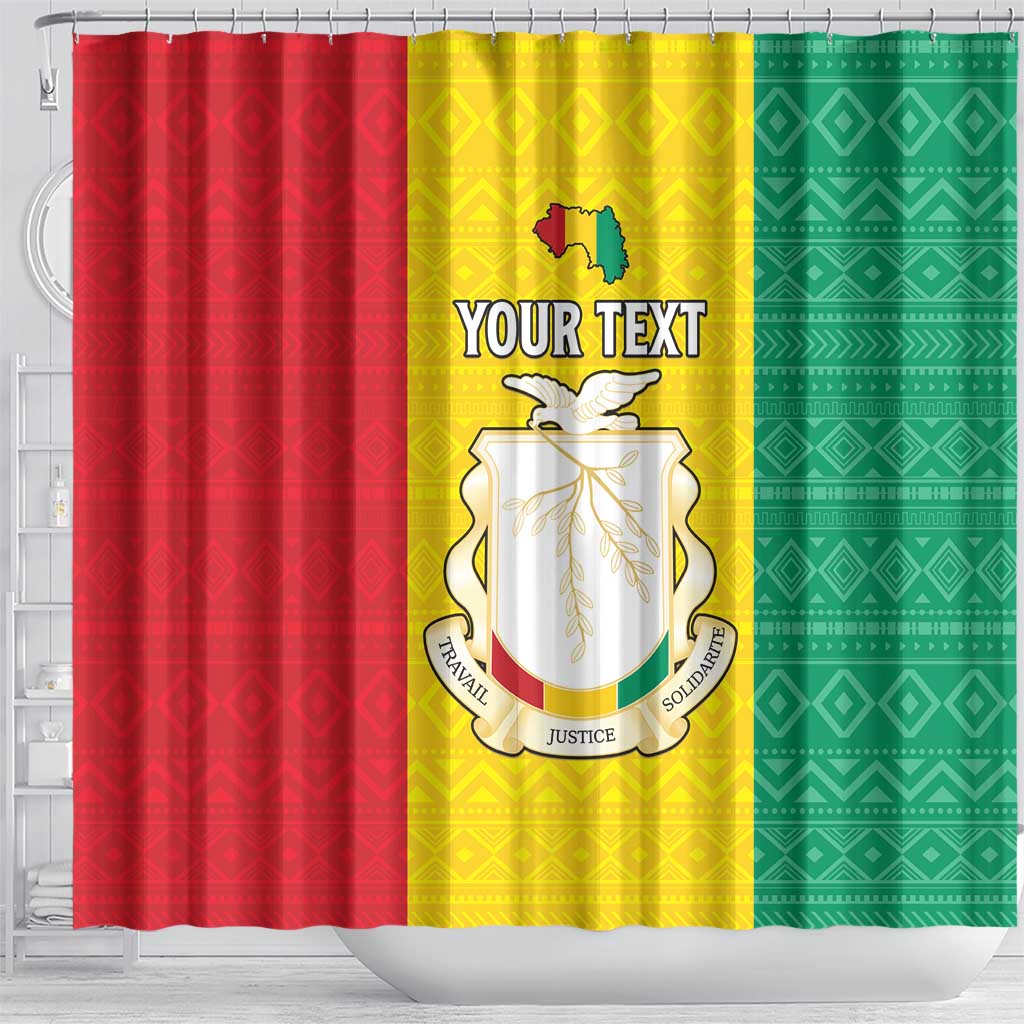 Personalised Guinea Shower Curtain Coat Of Arms Flag Style LT15