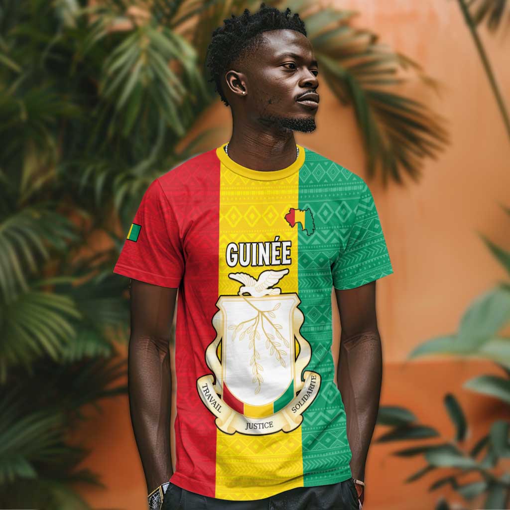 Personalised Afro Guinea T shirt Coat Of Arms Flag Style LT15