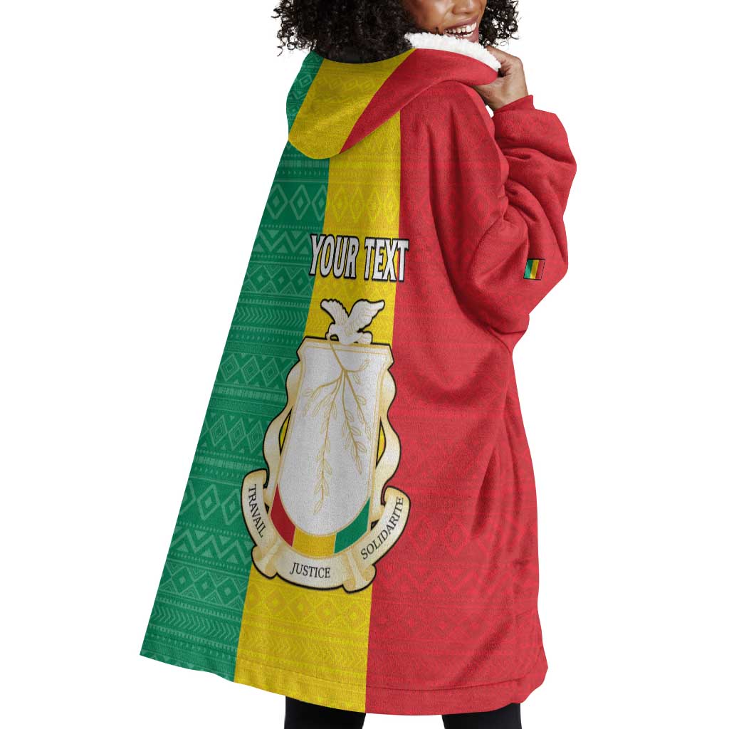Personalised Afro Guinea Wearable Blanket Hoodie Coat Of Arms Flag Style LT15