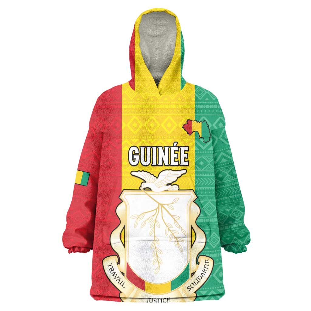 Personalised Afro Guinea Wearable Blanket Hoodie Coat Of Arms Flag Style LT15