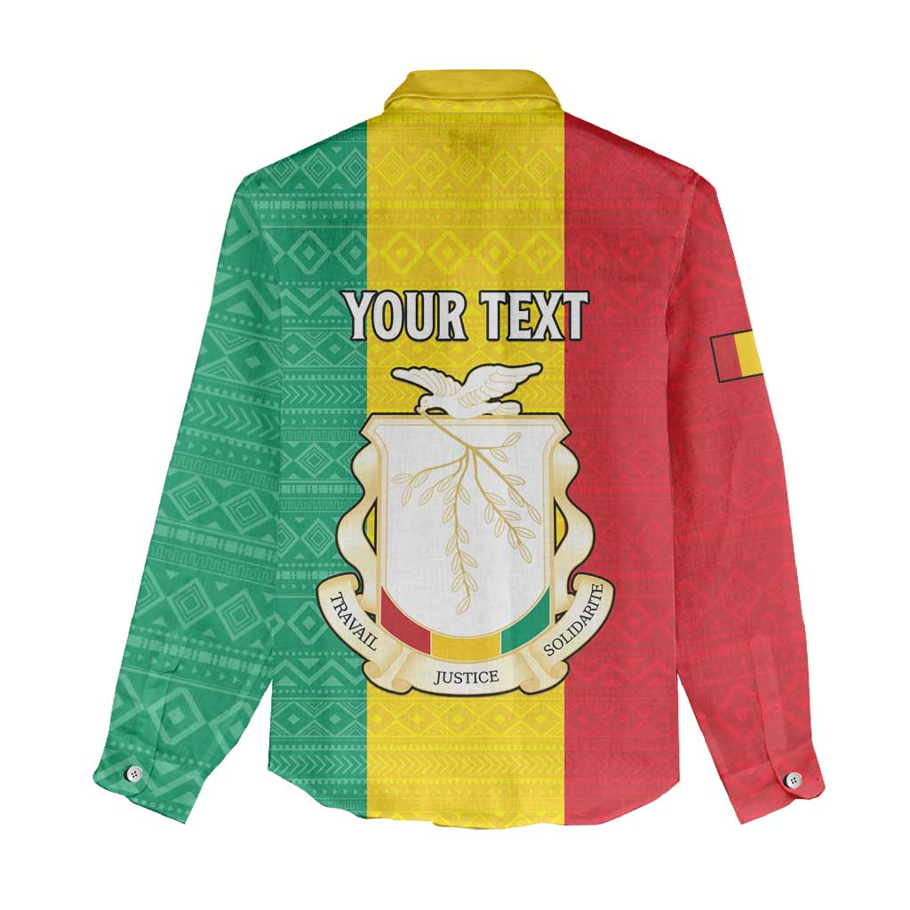 Personalised Afro Guinea Women Casual Shirt Coat Of Arms Flag Style LT15