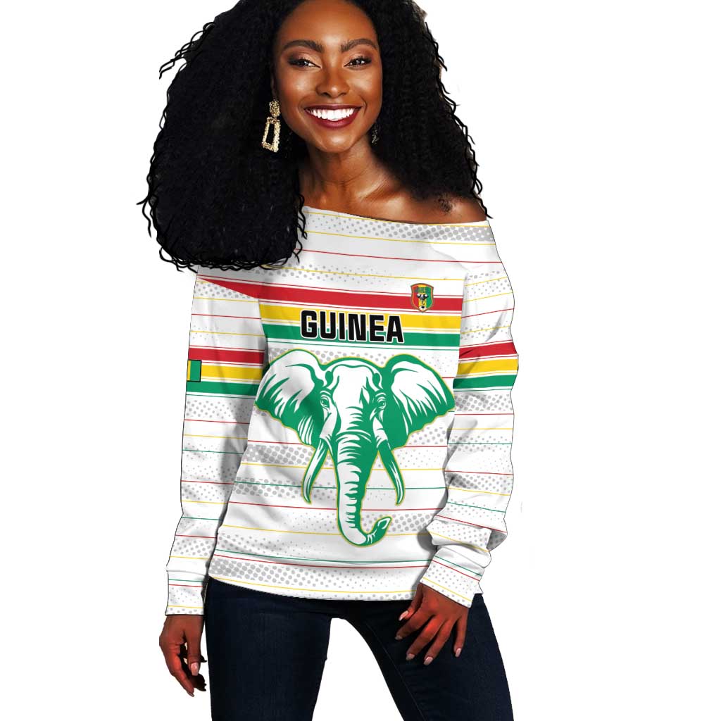 Custom Afro Guinee Football Off Shoulder Sweater Go Syli National LT15