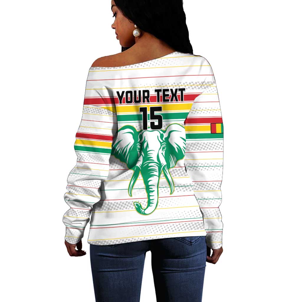Custom Afro Guinee Football Off Shoulder Sweater Go Syli National LT15