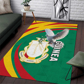 Guinea Area Rug Coat Of Arms With Pigeon - Kente Pattern LT15
