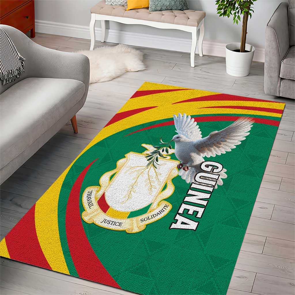 Guinea Area Rug Coat Of Arms With Pigeon - Kente Pattern LT15