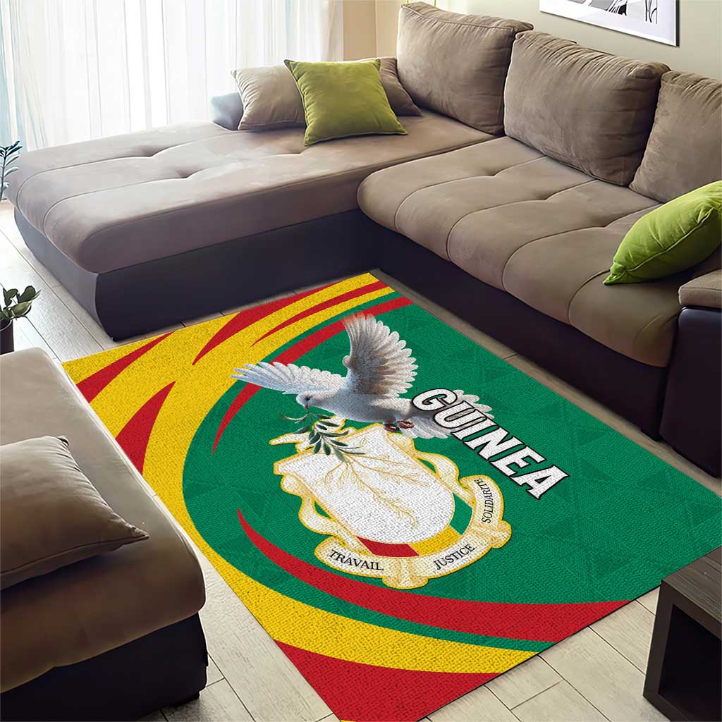Guinea Area Rug Coat Of Arms With Pigeon - Kente Pattern LT15