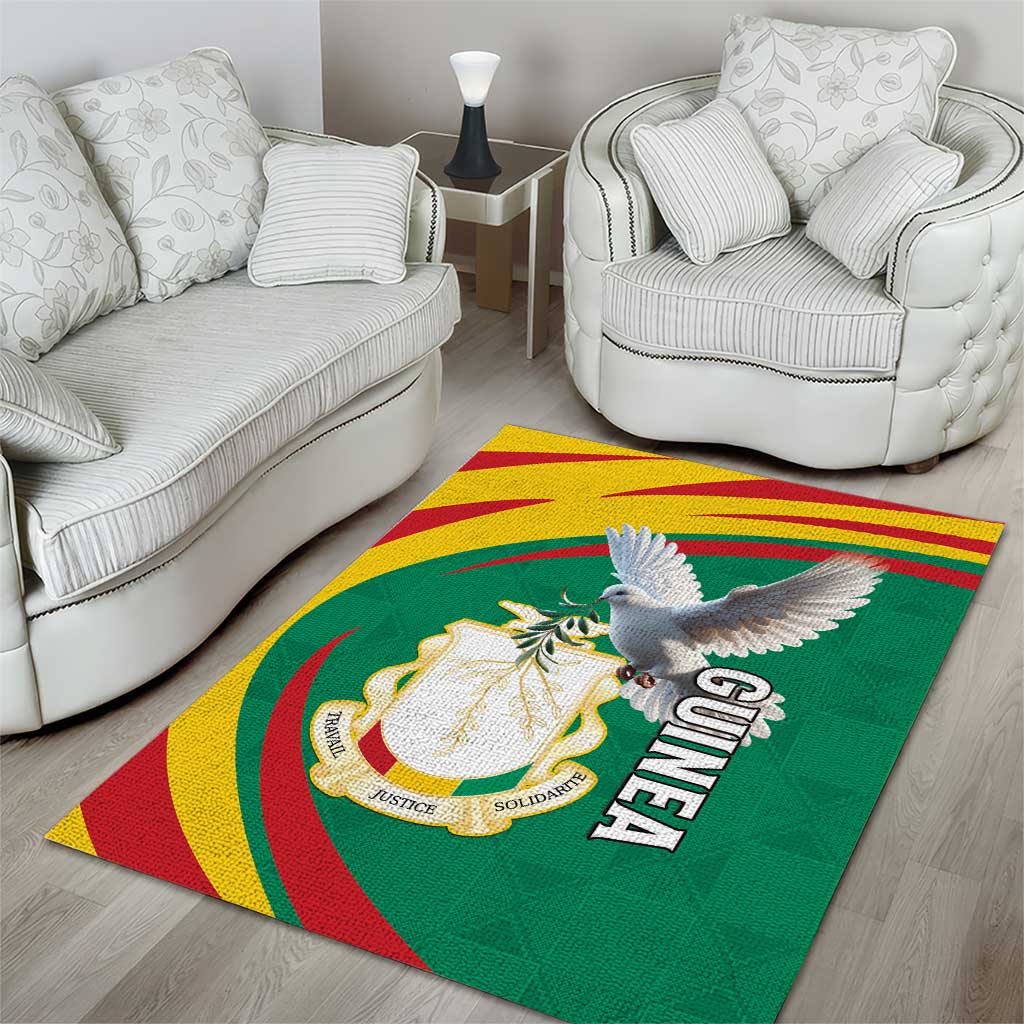 Guinea Area Rug Coat Of Arms With Pigeon - Kente Pattern LT15