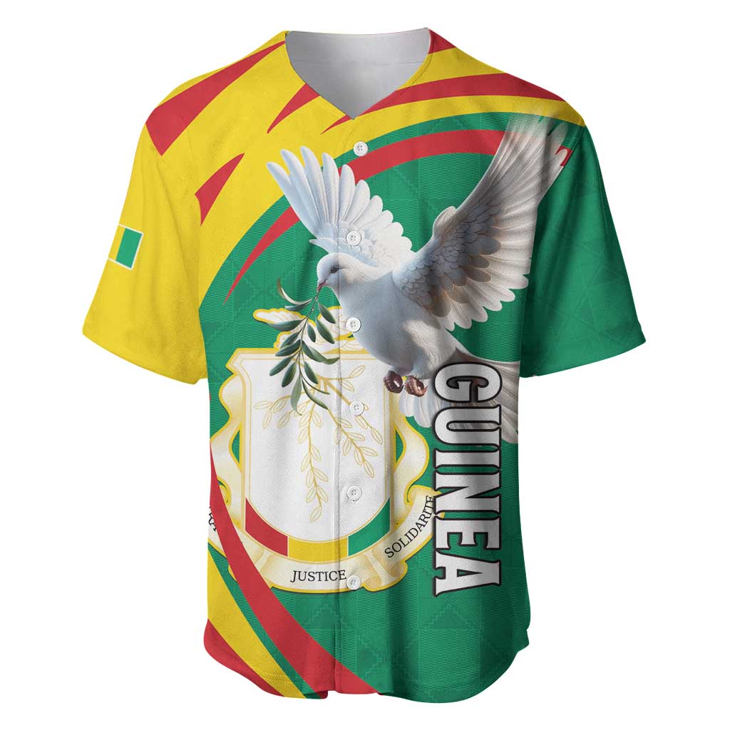 Guinea Baseball Jersey Coat Of Arms With Pigeon - Kente Pattern LT15
