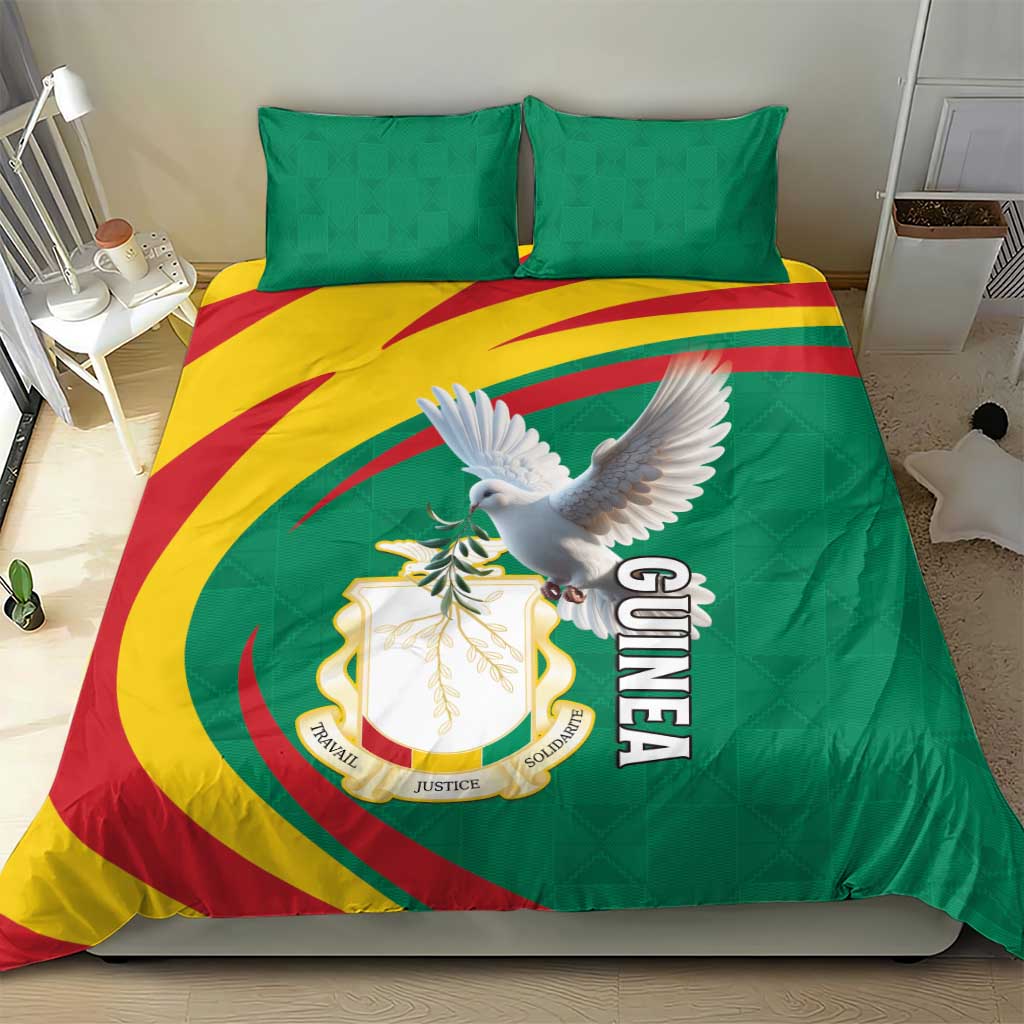 Guinea Bedding Set Coat Of Arms With Pigeon - Kente Pattern LT15