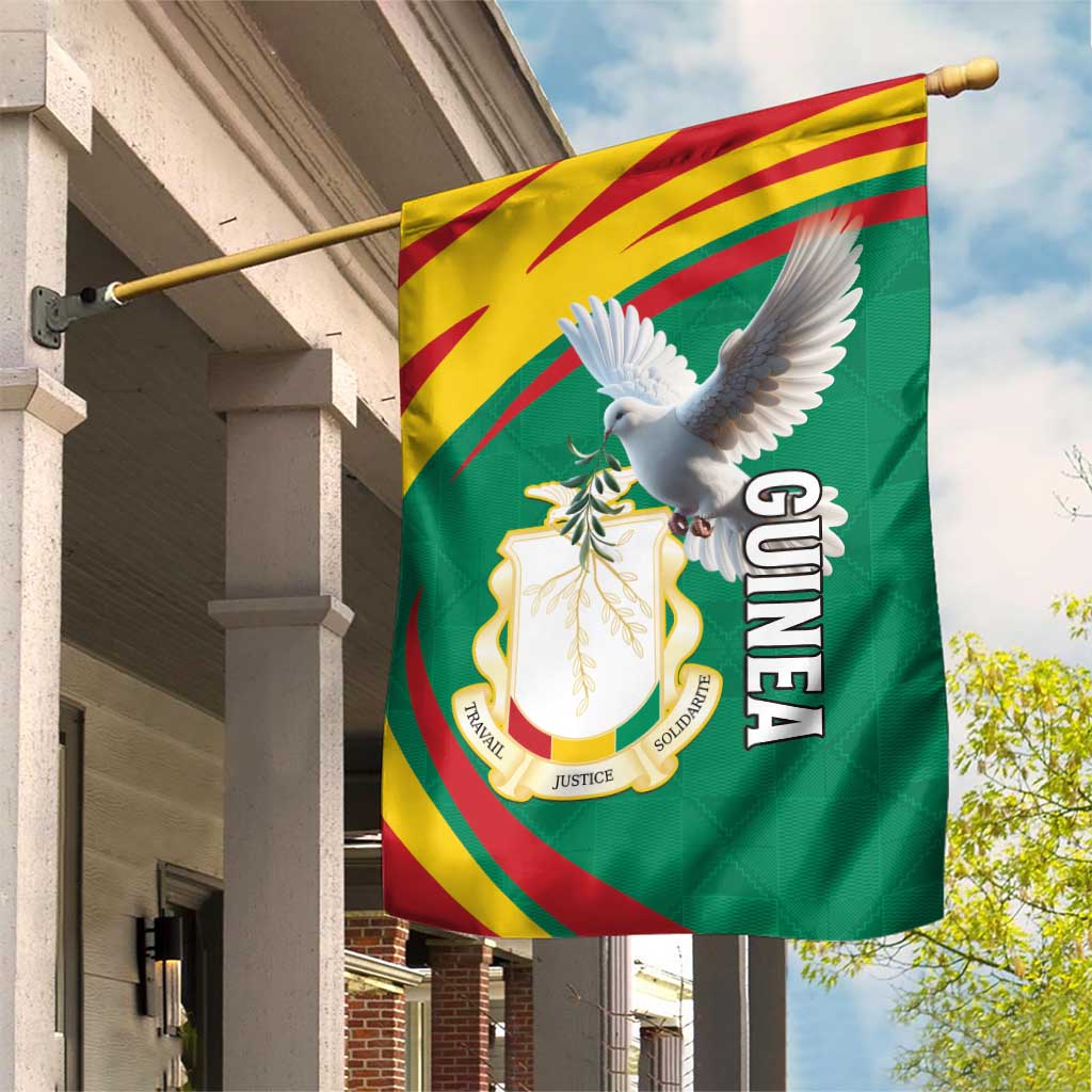 Guinea Garden Flag Coat Of Arms With Pigeon - Kente Pattern LT15