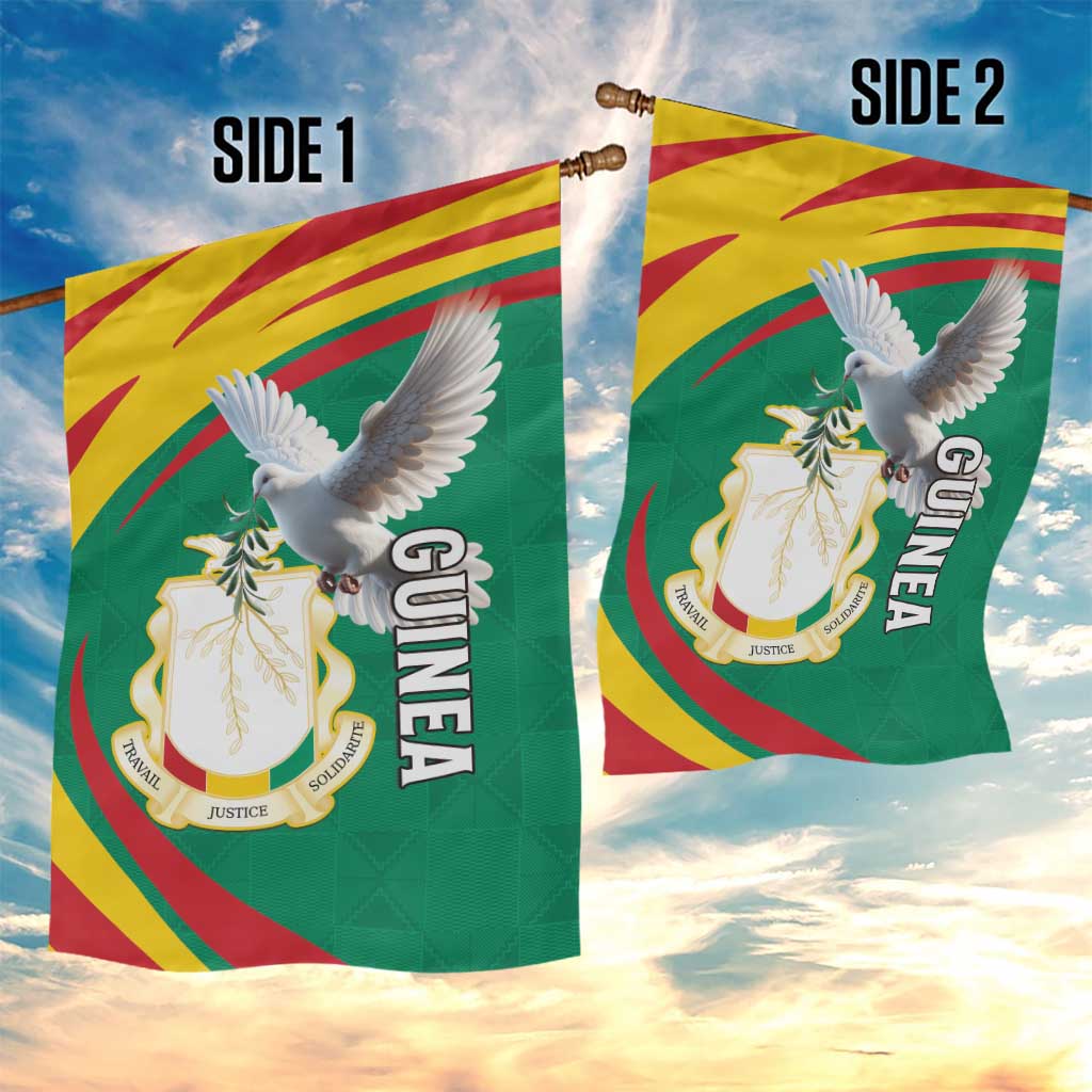 Guinea Garden Flag Coat Of Arms With Pigeon - Kente Pattern LT15