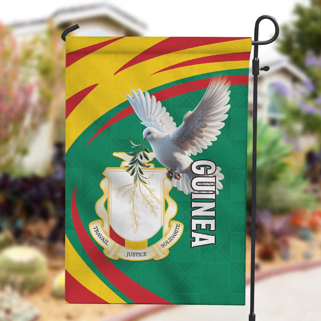 Guinea Garden Flag Coat Of Arms With Pigeon - Kente Pattern LT15