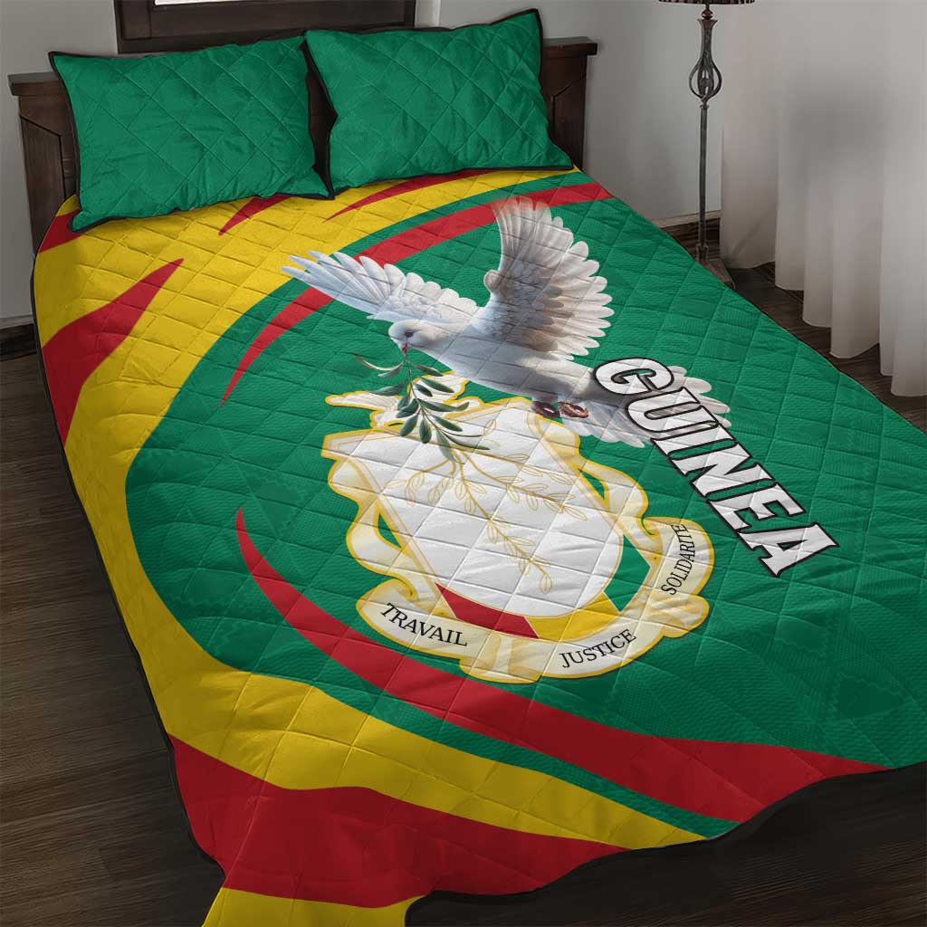 Guinea Quilt Bed Set Coat Of Arms With Pigeon - Kente Pattern LT15