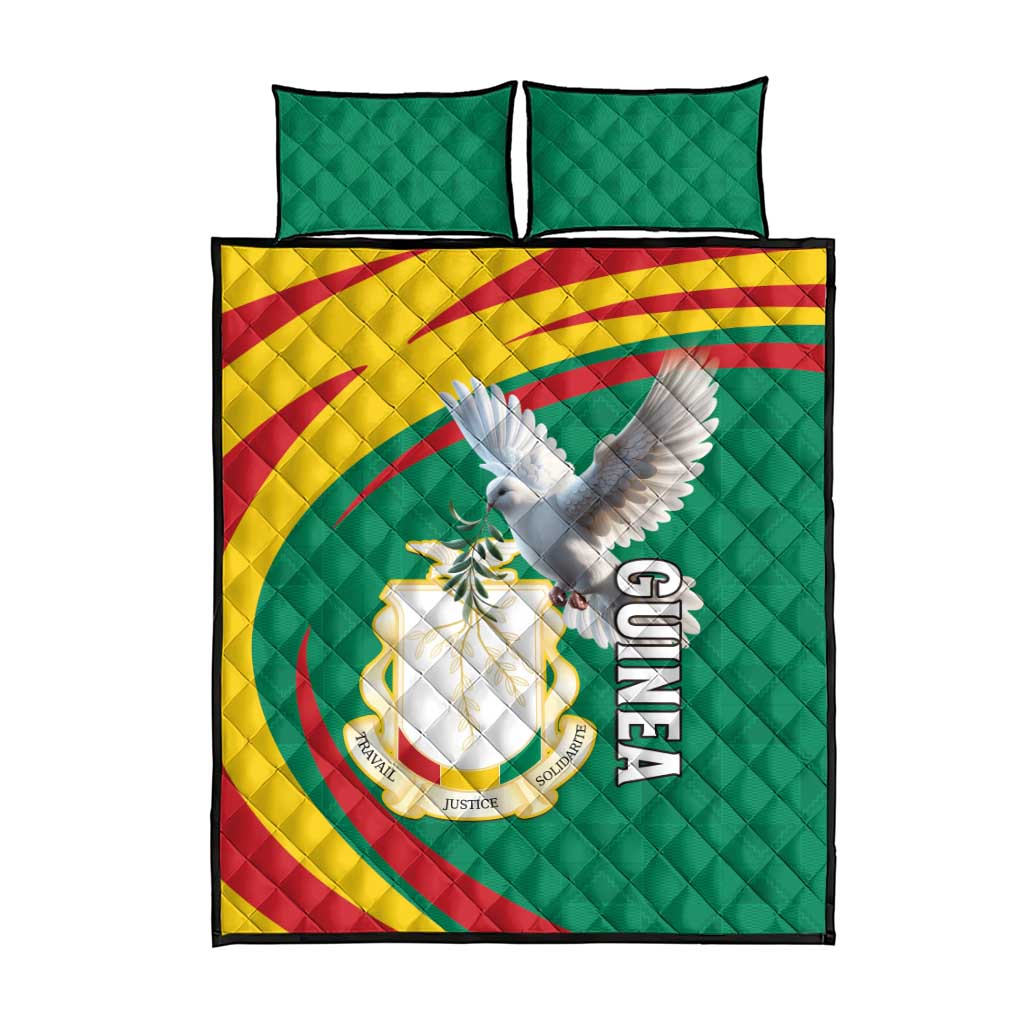 Guinea Quilt Bed Set Coat Of Arms With Pigeon - Kente Pattern LT15