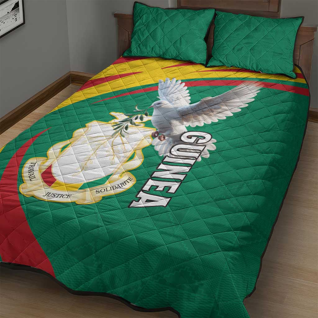 Guinea Quilt Bed Set Coat Of Arms With Pigeon - Kente Pattern LT15