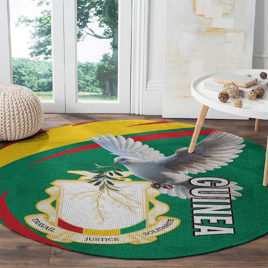 Guinea Round Carpet Coat Of Arms With Pigeon - Kente Pattern LT15