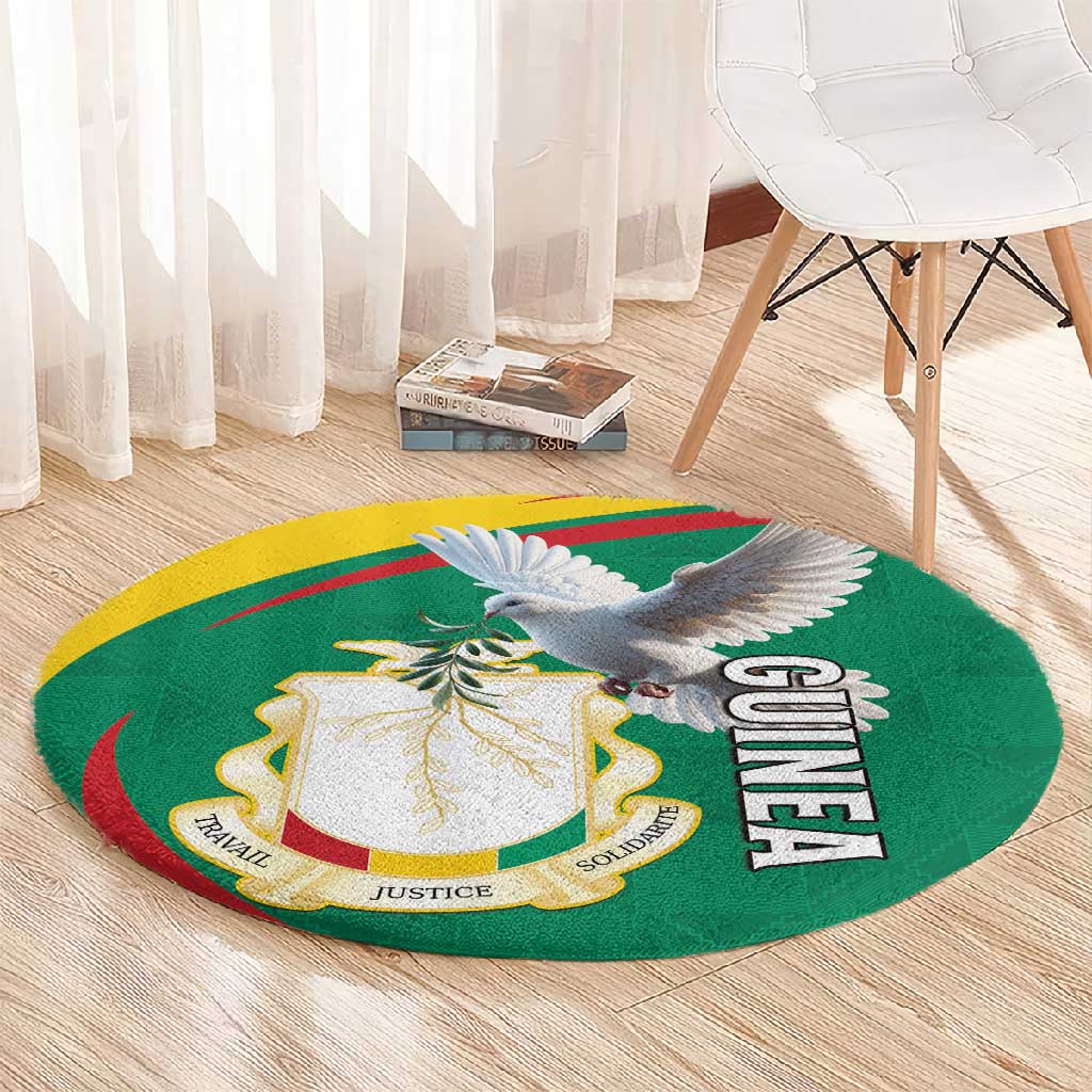 Guinea Round Carpet Coat Of Arms With Pigeon - Kente Pattern LT15