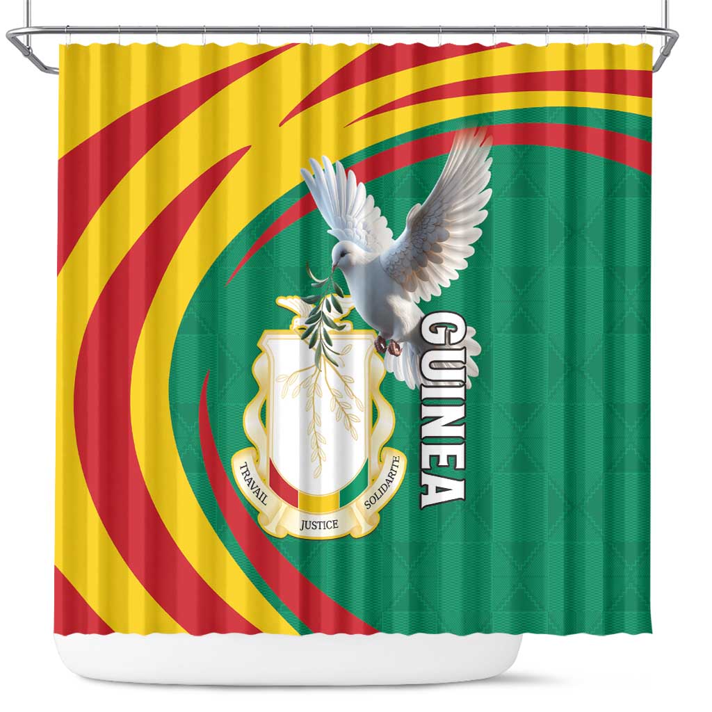 Guinea-Conakry Shower Curtain Coat Of Arms With Pigeon LT15