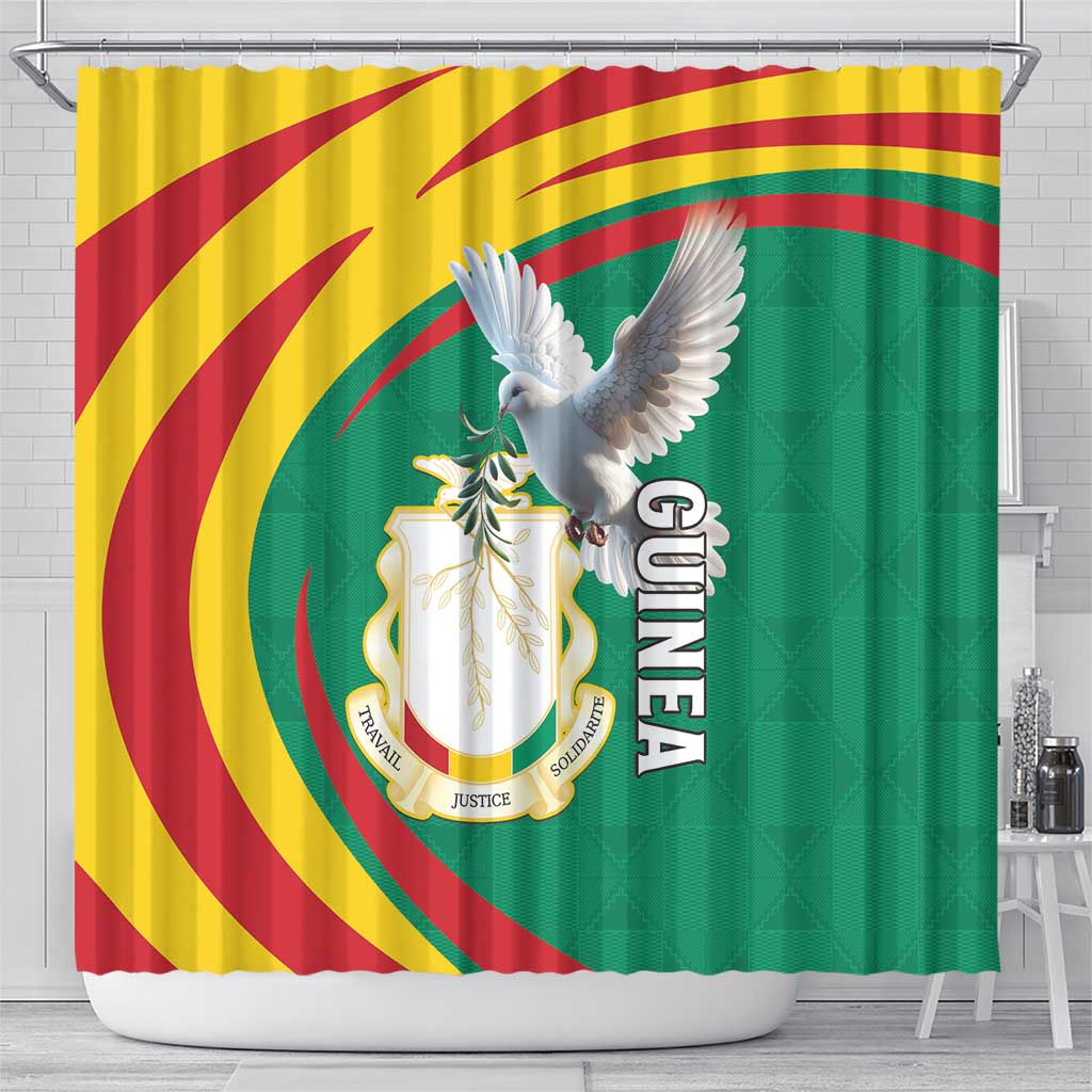 Guinea-Conakry Shower Curtain Coat Of Arms With Pigeon LT15